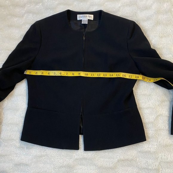 Jones New York Womens Black Polyester Blend Long Sleeve Full Zip Jacket Size 8 - Picture 2 of 9